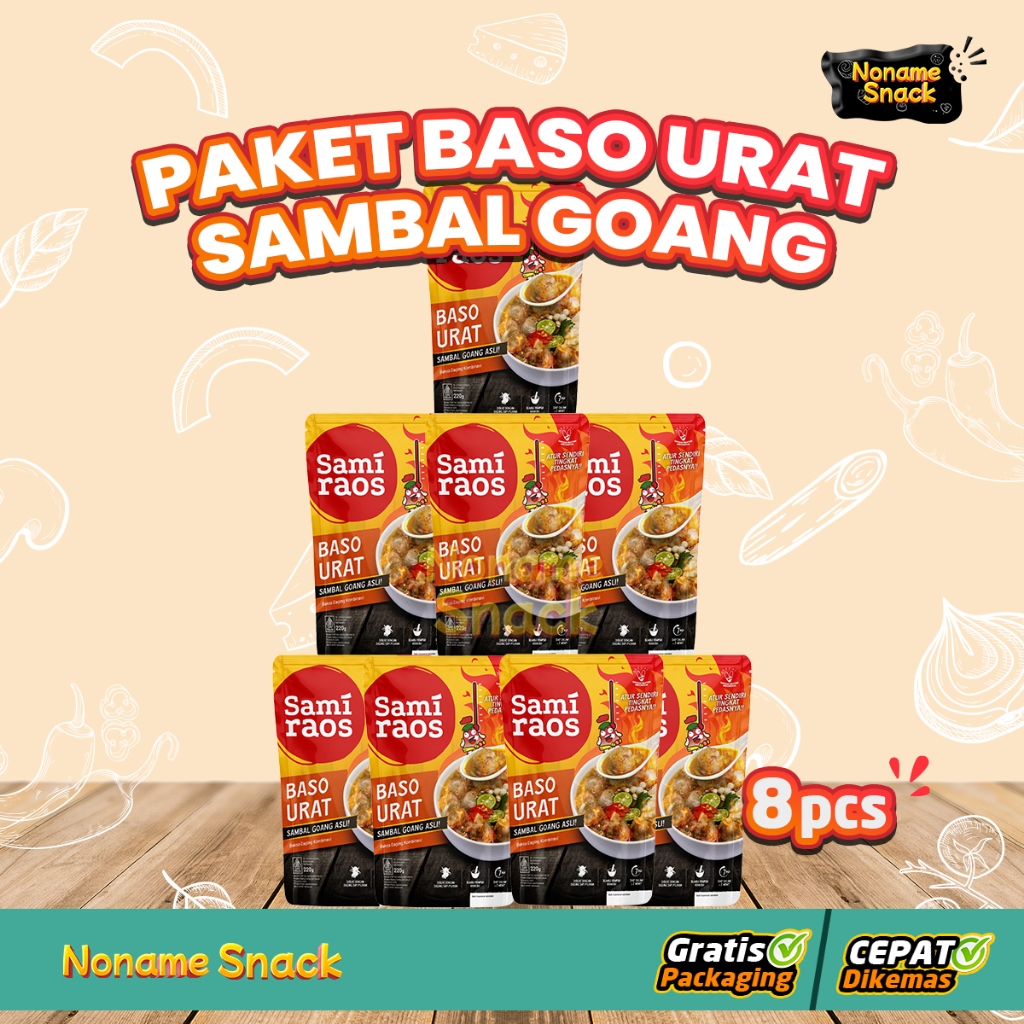 

Paket Hemat Sami Raos Baso Urat Sambal Goang Samiraos isi 8