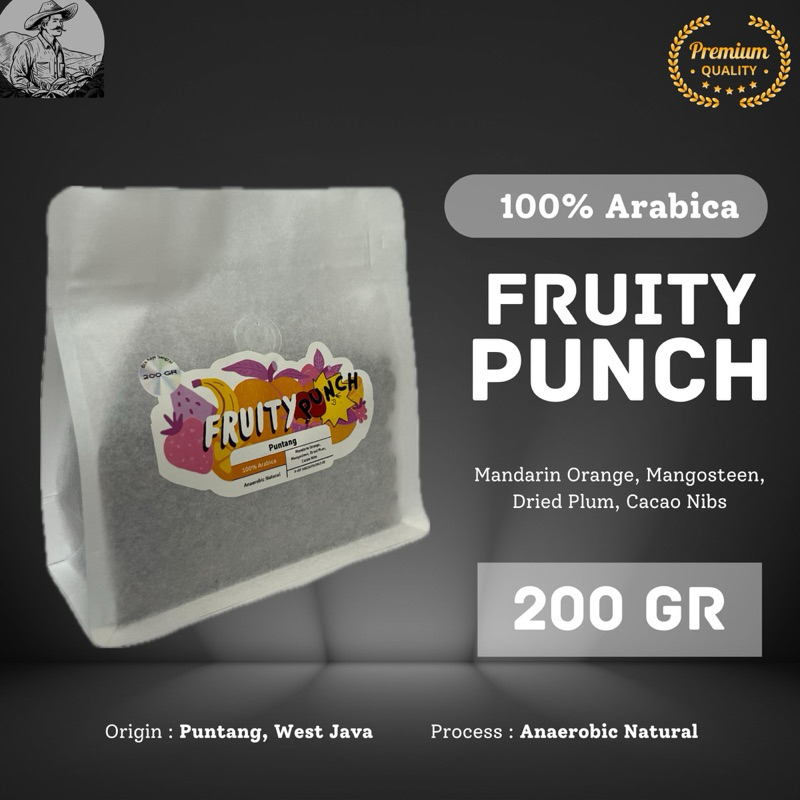 

Biji Kopi Sangrai Arabika Puntang Fruity Punch Arabica Coffee Beans 200 Gram