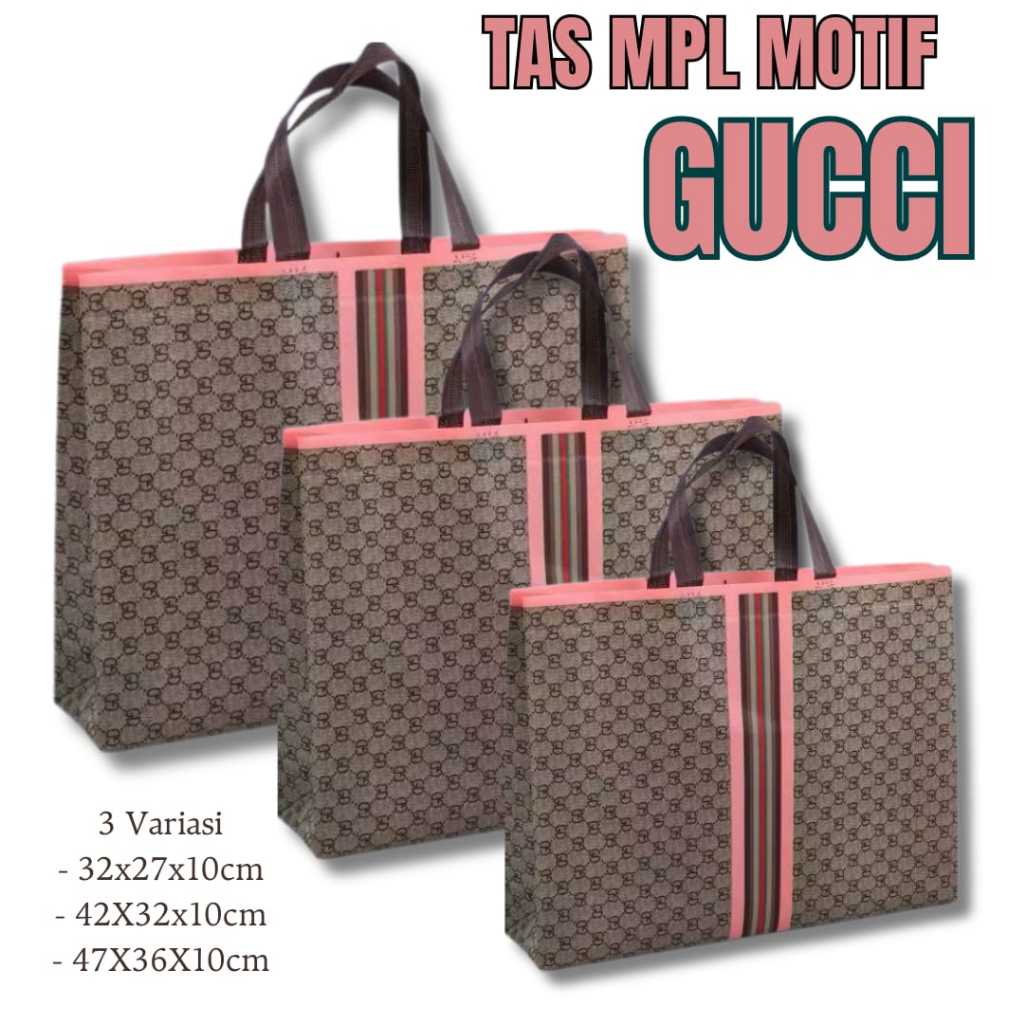 

TOTEBAG KAIN MOTIF TAS GOODIEBAG PAPER BAG SPUNBOND MOTIF GUCCI
