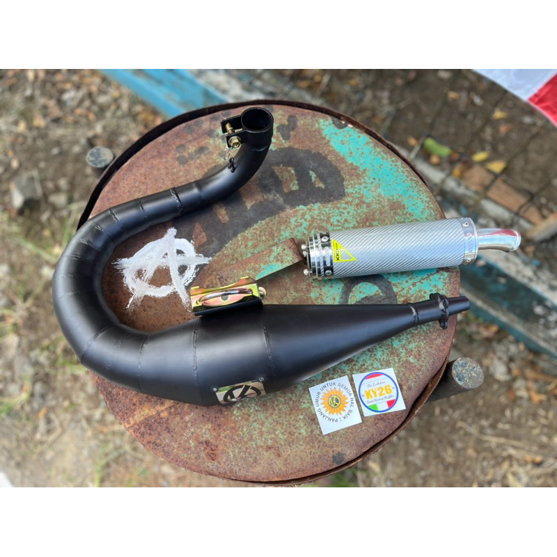 Knalpot Racing Vespa Kiri Black Cobra Spek Tuneup Original by KY26 Racing