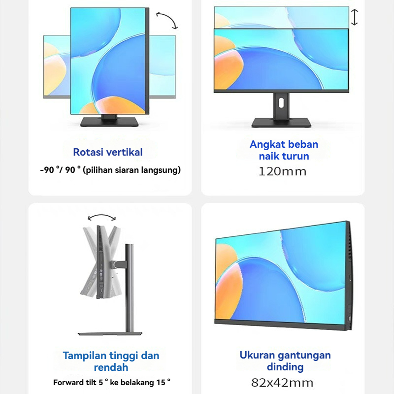 Komputer All-in-One terbaru dengan layar yang dapat berputar ukuran 22 inci/24 inci/27 inci, cocok u