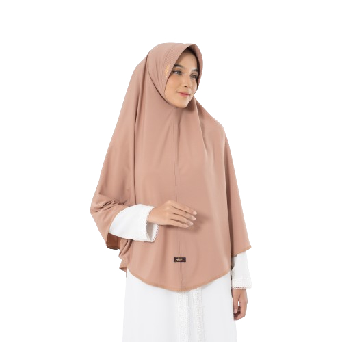 Juma hijab kerudung bergo warna mocca bahan jersey premium