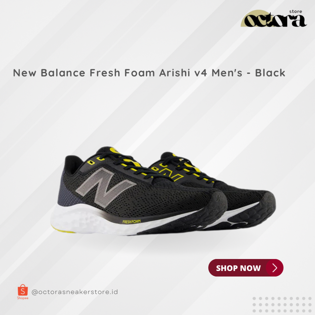 New Balance Arishi V4 Fresh Foam Black Yellow Running Shoes Men 100% Original