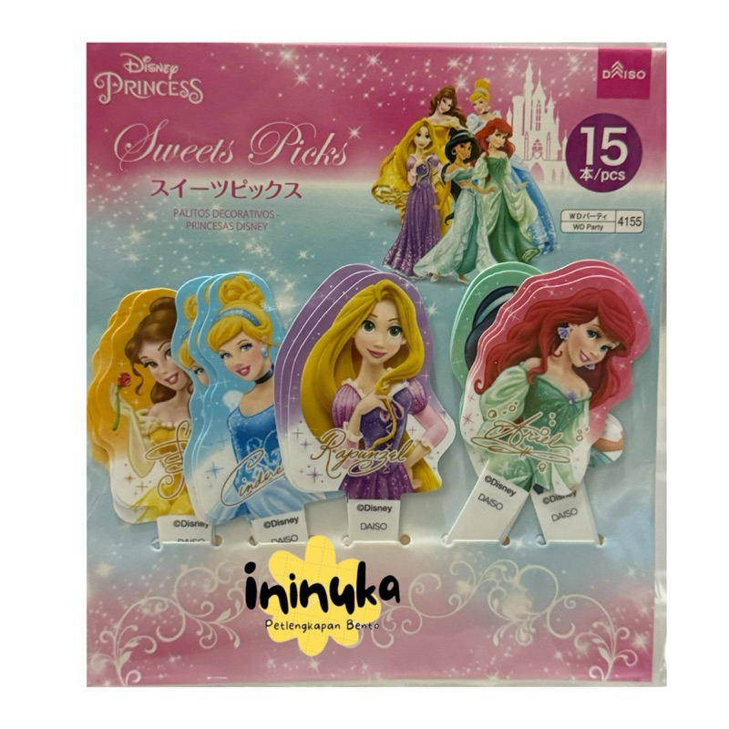 [Daiso] Bento Food Pick Disney Princess Hiasan Bekal Bento
