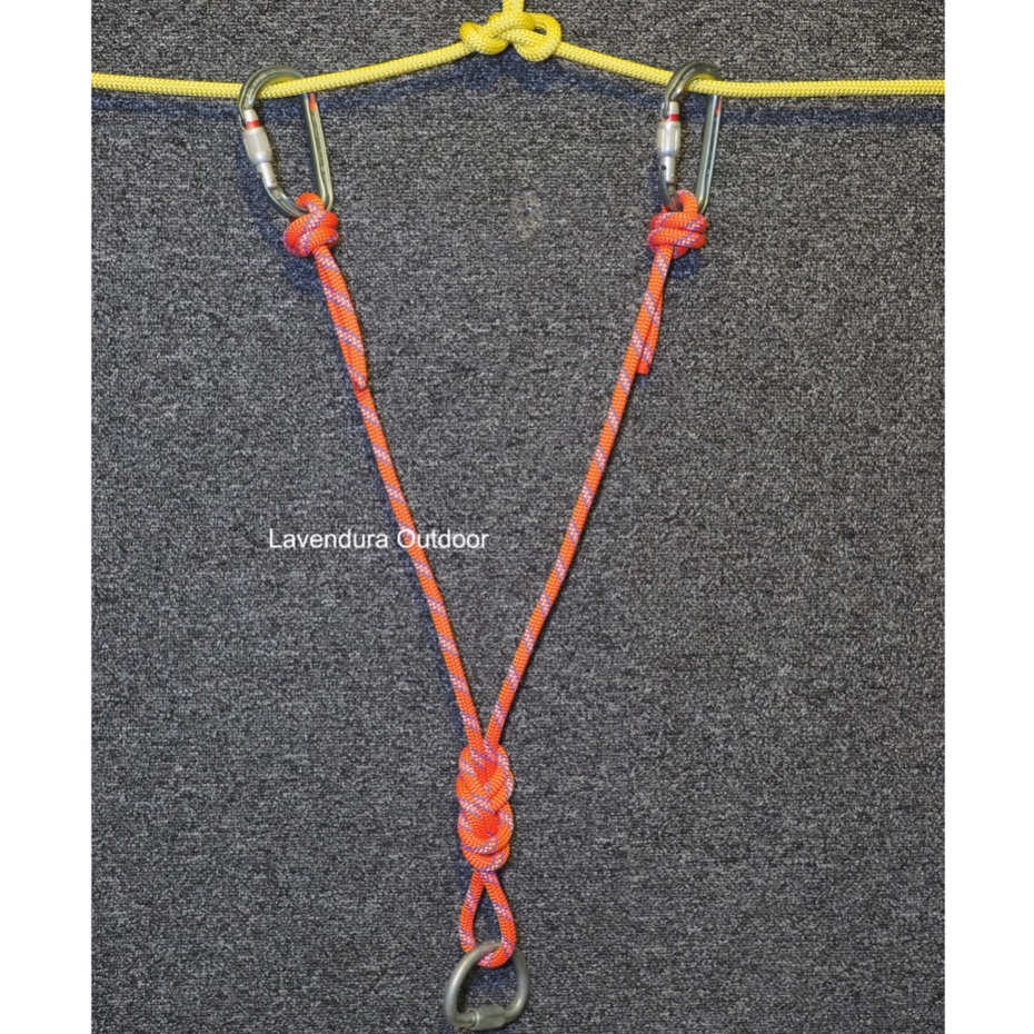 Y Lanyard Cowstail Set SRT Cowstails for Simple Vertical Caving Nylon Climbing Rope Oxtail Pulling S