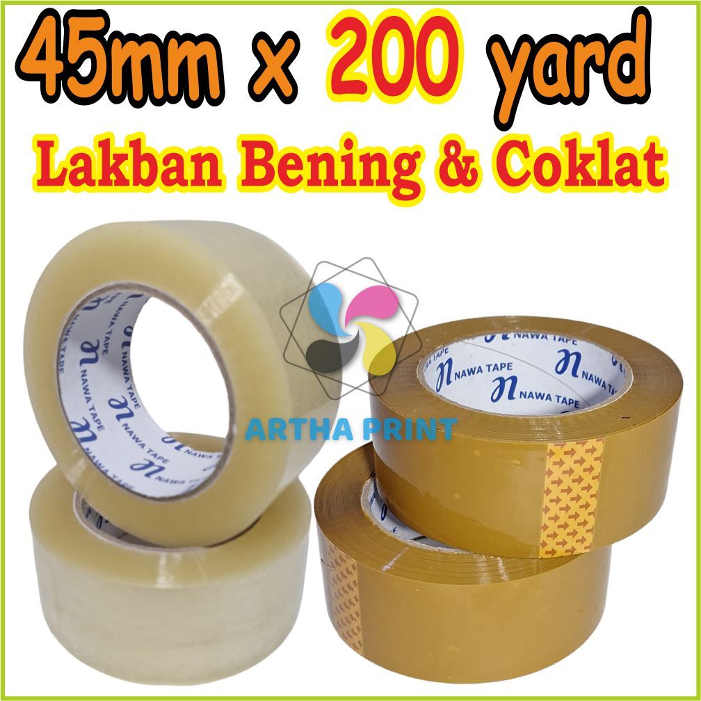 

LAKBAN BENING & COKLAT MURAH, KUAT BERKUALITAS 45MM X 200YARD