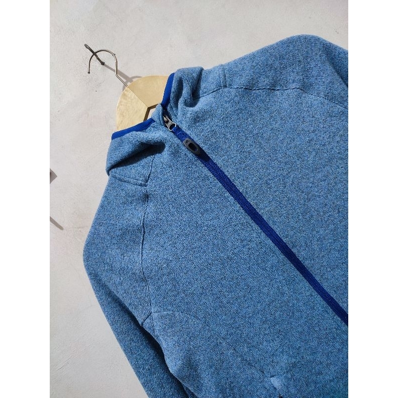 Hoodie Zipper Adidas Outdoor Basic Biru Denim