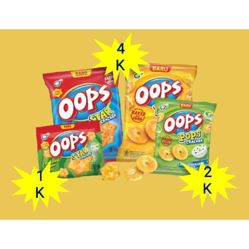 

OOPS @ 20 gr | 1 rcg isi 10 pcs | Varian rasa Cheesy Cheese|Sour Cream dan Onion