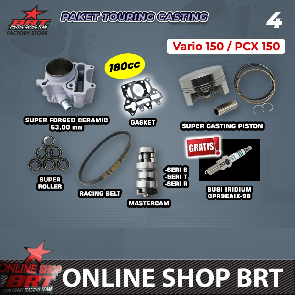 PAKET BORE UP TOURING CASTING 4 & 5 BRT VARIO 125 VARIO 150 PCX 150 ADV 150