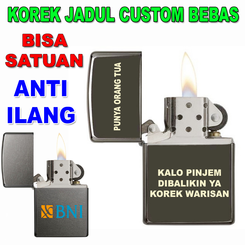 Korek api model zippo / korek jadul / korek custom logo / korek custom suka suka