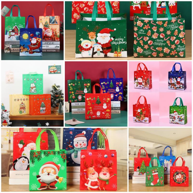 

TAS SOUVENIR NATAL HADIAH LUCU GOODIE BAG BESAR TAS BESAR MERRY XMAS