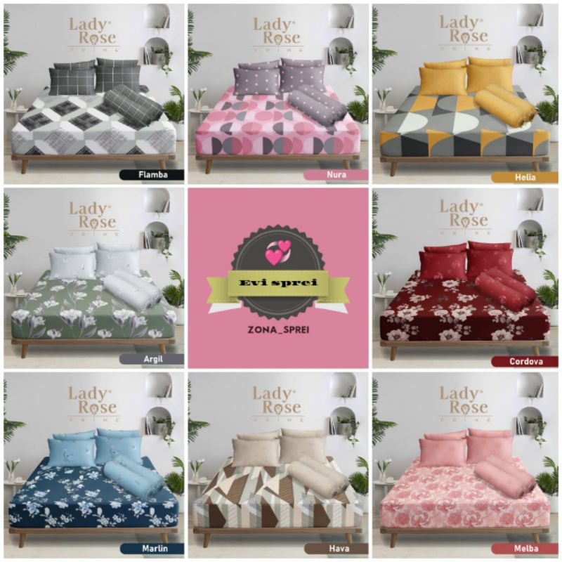 Sprei lady rose king 180x200 tinggi 30cm lady rose original