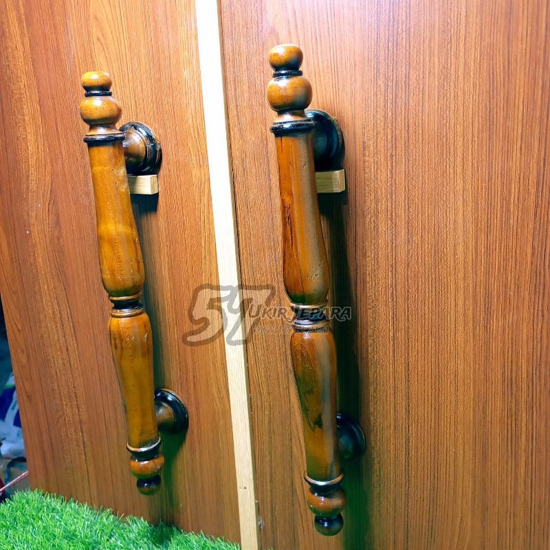 Handel Pintu Rumah - Handle Pintu Kupu Tarung - Gagang Tarikan Pintu Klasik Antik Kayu Jati