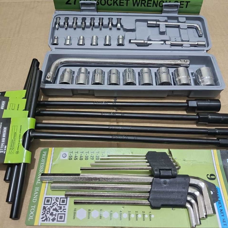 Serba Meriah  Promo Kunci T Set Tekiro 811214  Kunci Sok 27Pcs Victory  Kunci L Panjang Set 9 Pcs  P