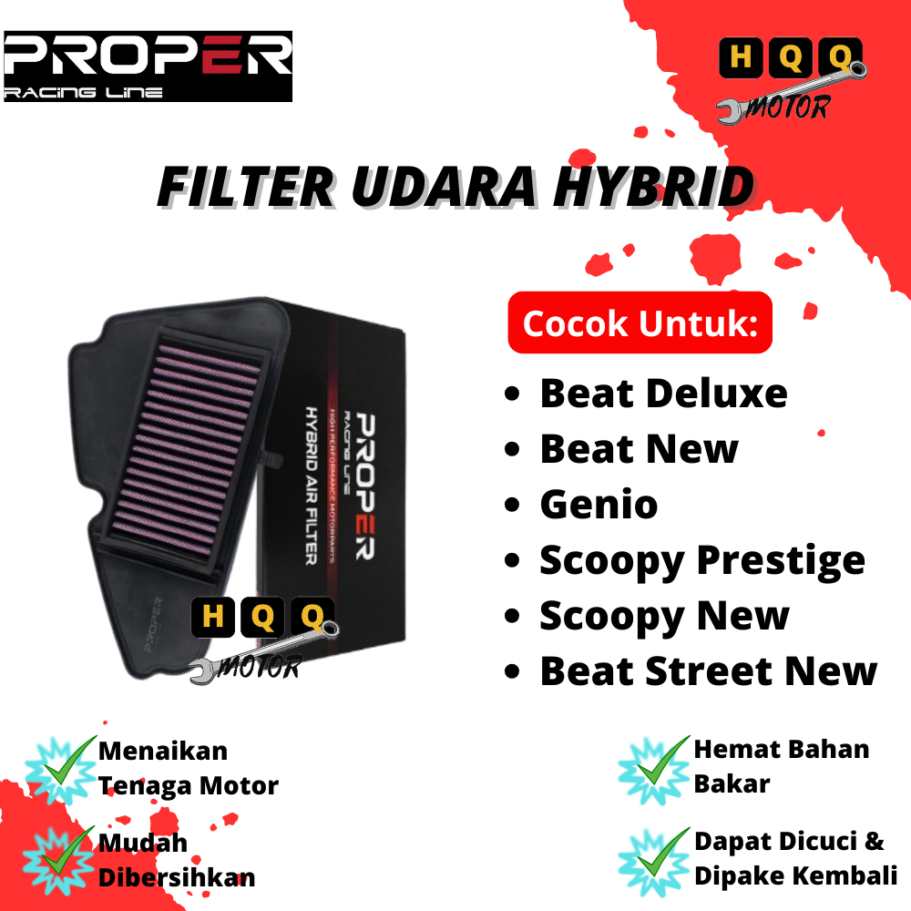 Filter Udara Proper Beat Deluxe, Genio, Scoopy Prestige, Beat Street New 2021, Beat New 2021, Scoopy
