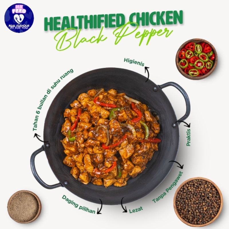 

[MeFeed] Healthified Chicken Black Pepper - Gracious Healthy Makanan Diet Sehat Instan Siap Saji Bergizi Lezat dan Menyehatkan