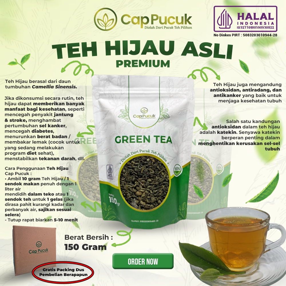 

TEH HIJAU (PEKO SPESIAL ) / GREEN TEA CAP PUCUK "PREMIUM