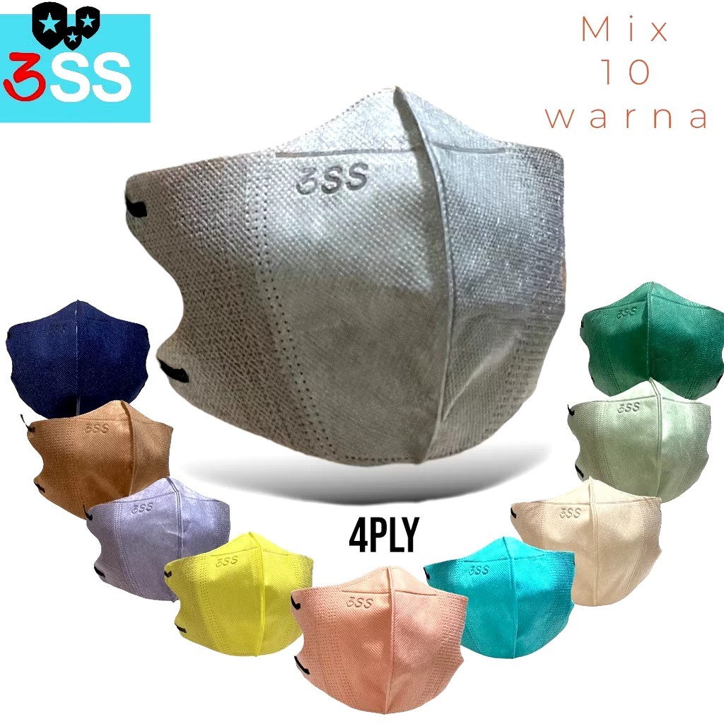 Masker Duckbill Mix Warna 3SS Isi 50 pcs (Pouch)