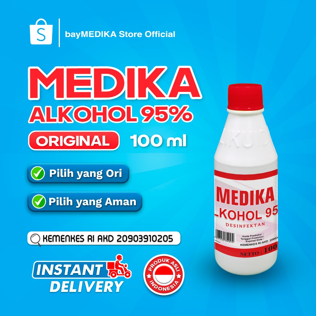 Original Medika Alkohol 95% 100ml MEDIKA Alcohol 95% Alkohol Medis