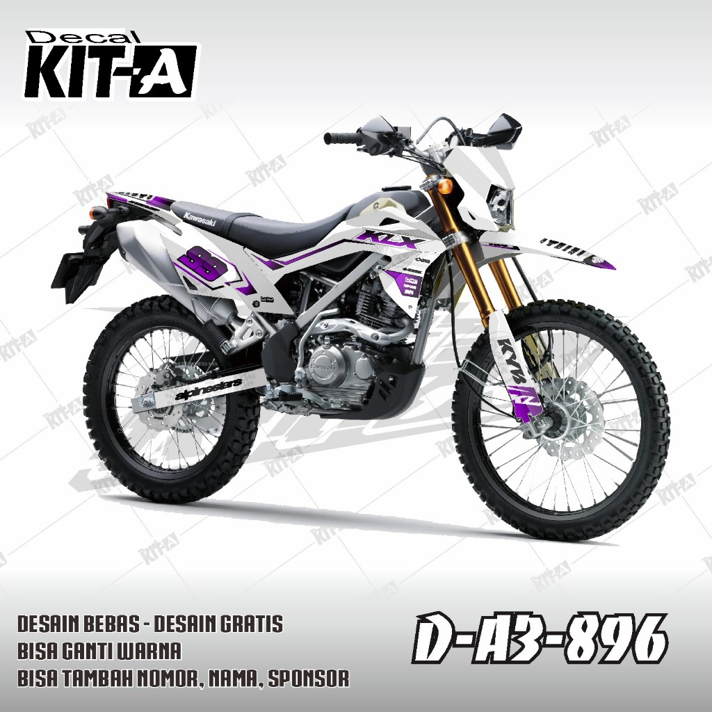 Stiker KLX BF 150 decal motor klx 150 SIMPLE PURPLE Ungu D-A3-896