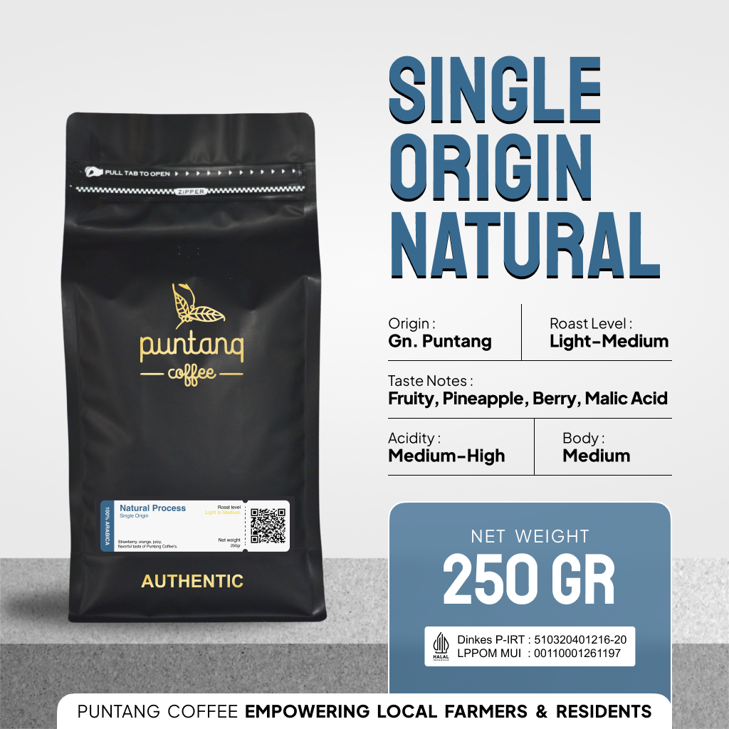 

Biji Kopi Bubuk Arabika Puntang Original Natural Arabica Coffee Beans Manual Brew Coffe 250 gram