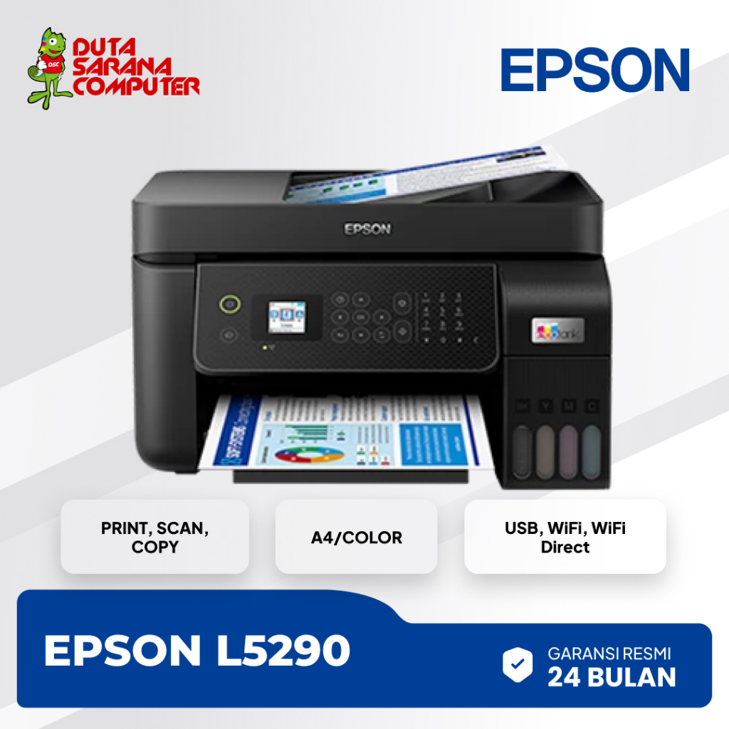 PRINTER EPSON ECOTANK L5290 A4 WIFI PRINT SCAN COPY FAX ADF