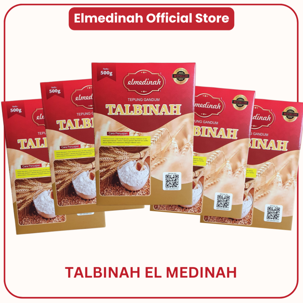 

Talbinah Elmedinah - 5 box Tepung Talbinah Resep Thibb Nabawy isi 500 gr | Gandum 100% Original