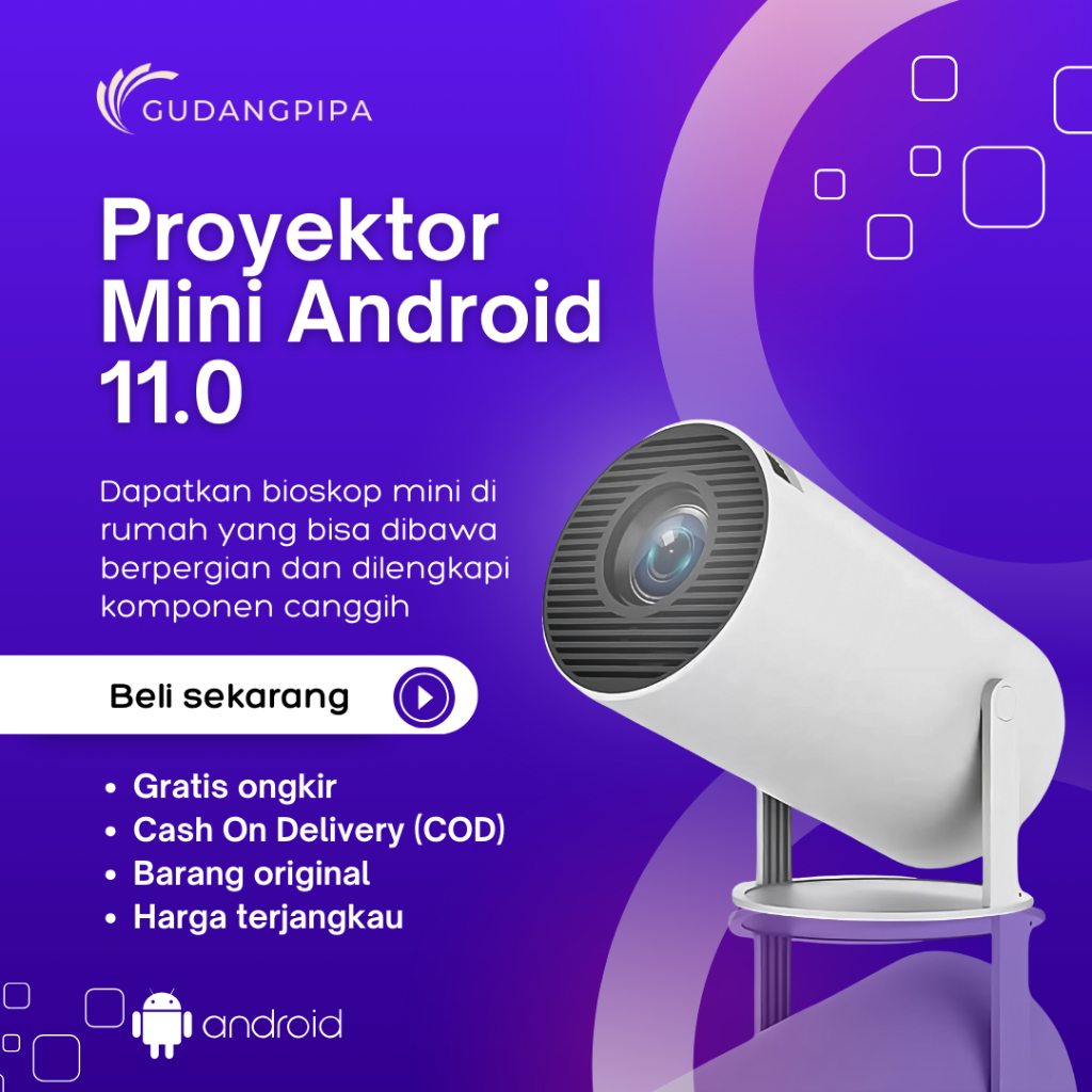 Proyektor bioskop mini Android 11.0