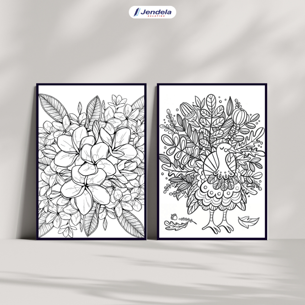 

3PCS Coloring Sheet for Adult Lembar Mewarnai Untuk Dewasa / Poster Mewarnai A4