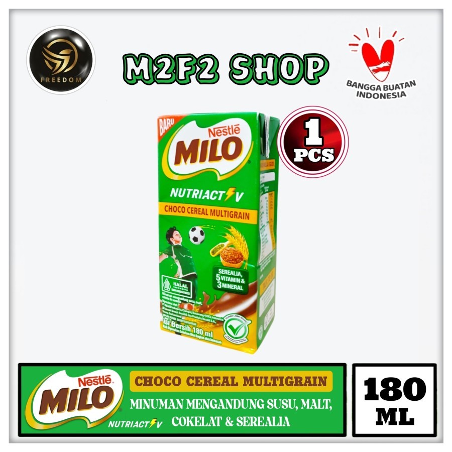 

Nestle Milo Nutri Active Choco Cereal Multigrain | Susu, Malt, Cokelat & Serealia Kotak UHT - 180 ml (Kemasan Satuan)