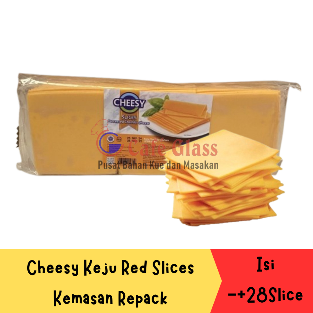 

Cheesy Slices Red Cheddar Cheese / Keju Slices / Keju Lembar Repack