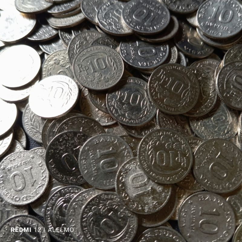10 rupiah uang koin kuno nikel tahun 1971 bekas asli