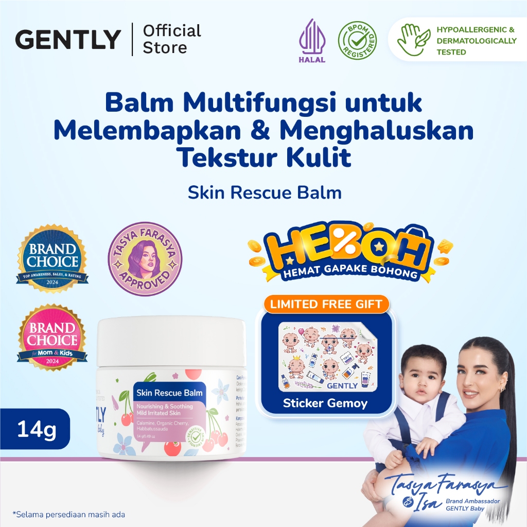 [Tasya Farasya Approved] GENTLY Skin Rescue Balm with Calamine, Cherry & Habbatussauda Extract | Bab