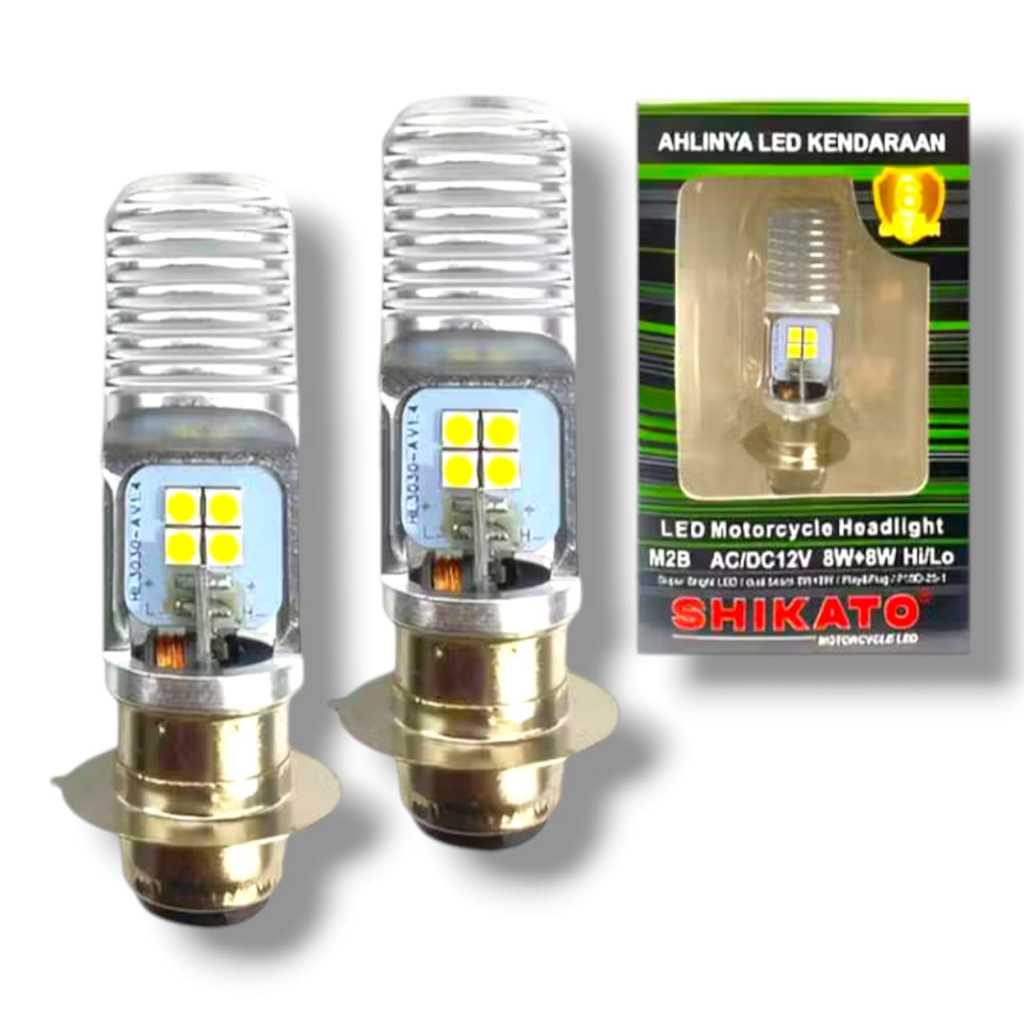 lampu led depan LED M2B SHIKATO lampu led motor nyala putih jupiter z1 supra x 125 vario karbu vario