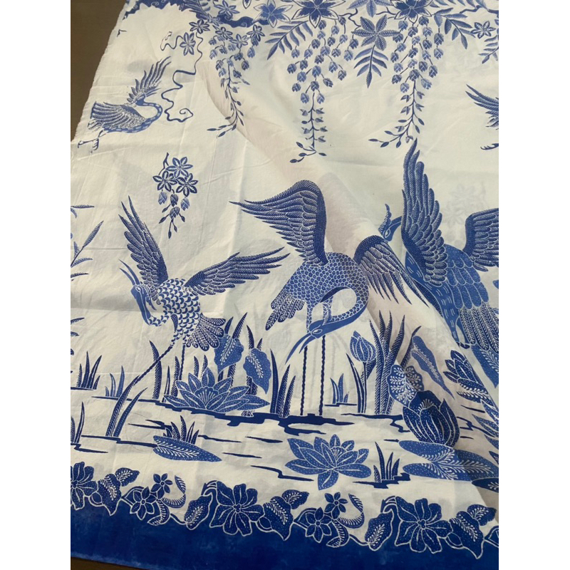 PREMIUM!! KAIN BATIK KOMBINASI TULIS PUTIHAN MOTIF BANGAU/ BAHAN KATUN PRIMIS HALUS/ ASLI BATIK PEKA