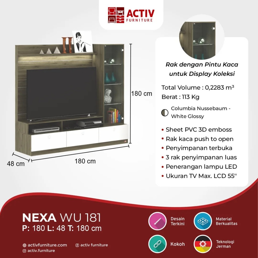 Rak TV / Wall Unit / Buffet – Nexa WU 182 – Activ Furniture
