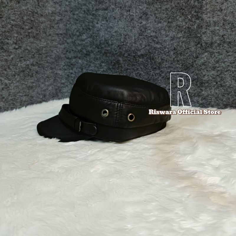 Topi Nahkoda Gesper/ Topi Kulit Nahkoda/ Topi Kulit Original/ Topi Kulit Asli Garut/ Topi Kulit berk