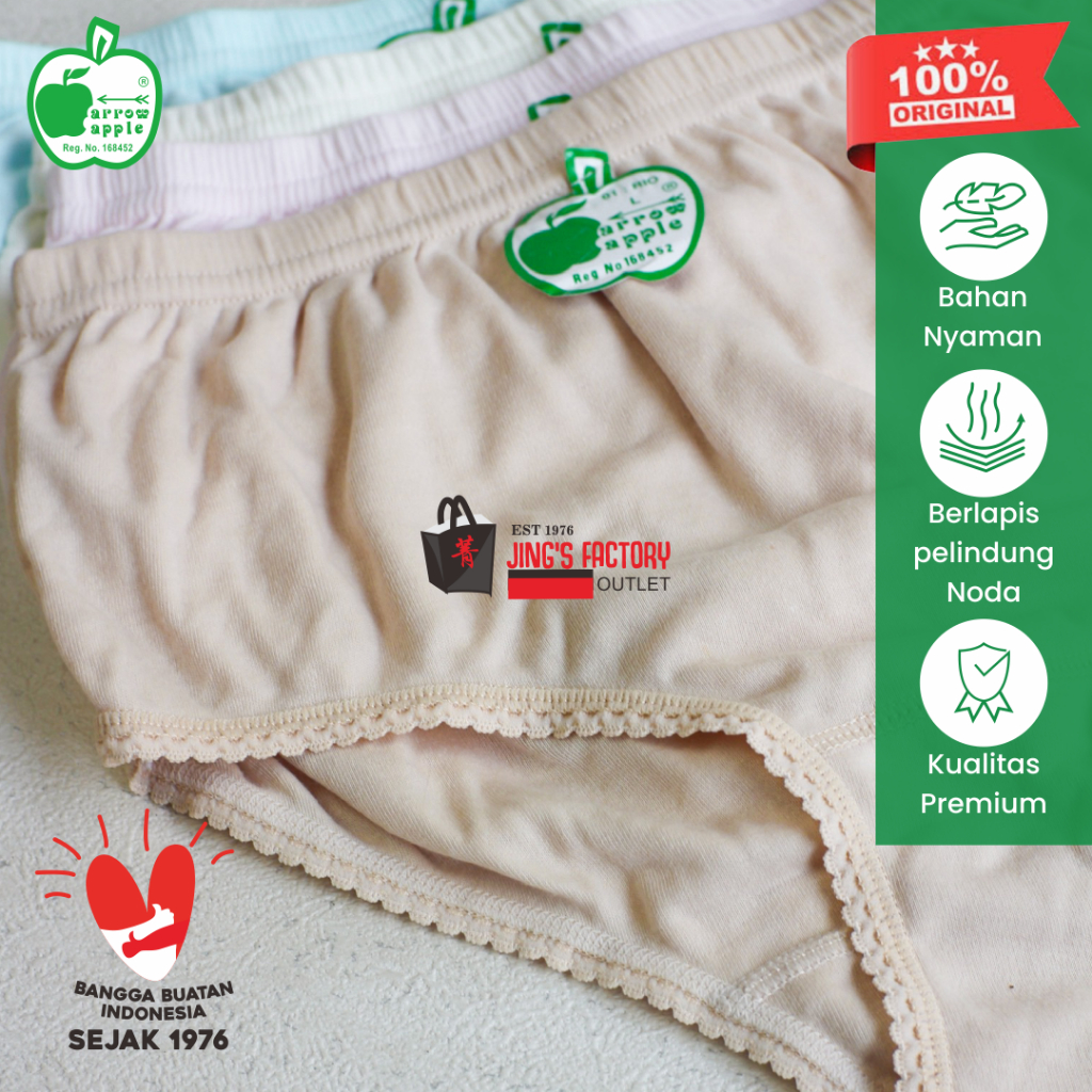 100% CD Apel Asli RIO (Renda) Model Terlaris / Arrow Apple - Celana Dalam Wanita Apel / CD Dewasa