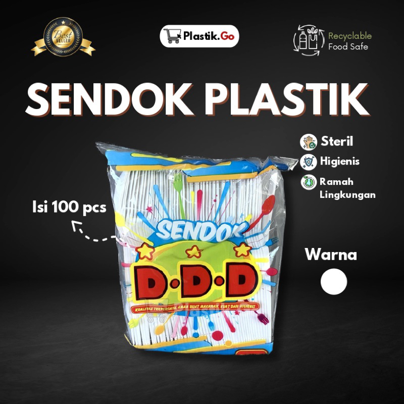 [ISI 100 PCS ]SENDOK PLASTIK PUTIH / SENDOK MAKAN PLASTIK ISI 100 PCS