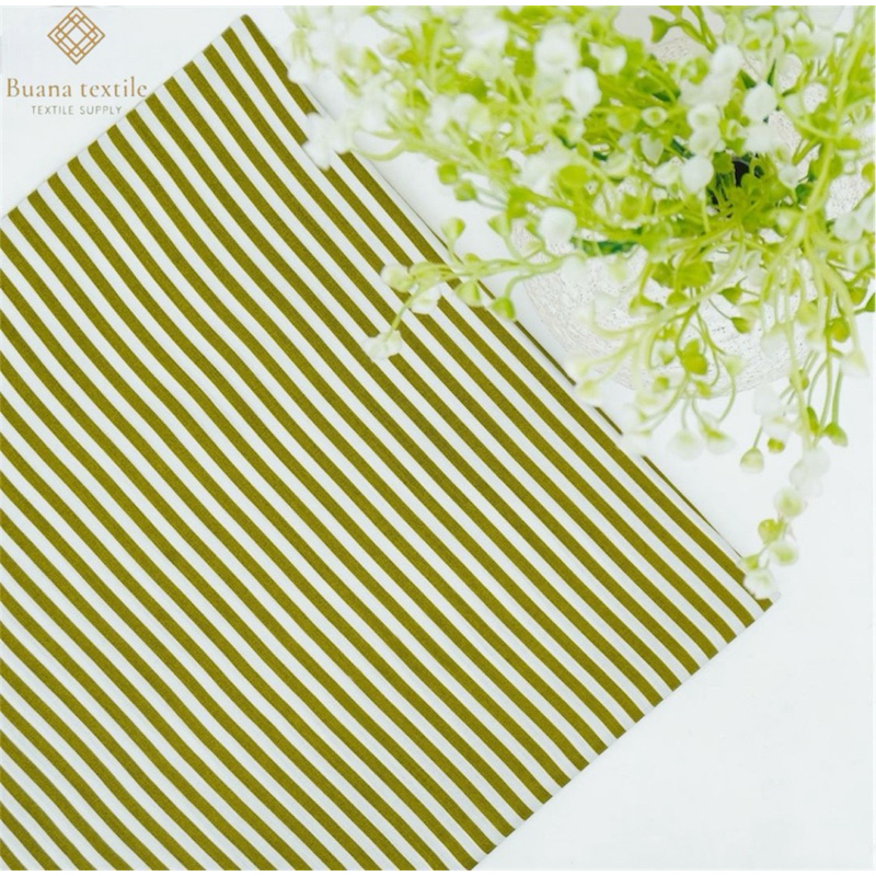 Kain Katun Rayon Viscose Premium | Kain Rayon Motif Salur | Kain Rayon Ukuran 0,5cm | Rayon Salur Mo