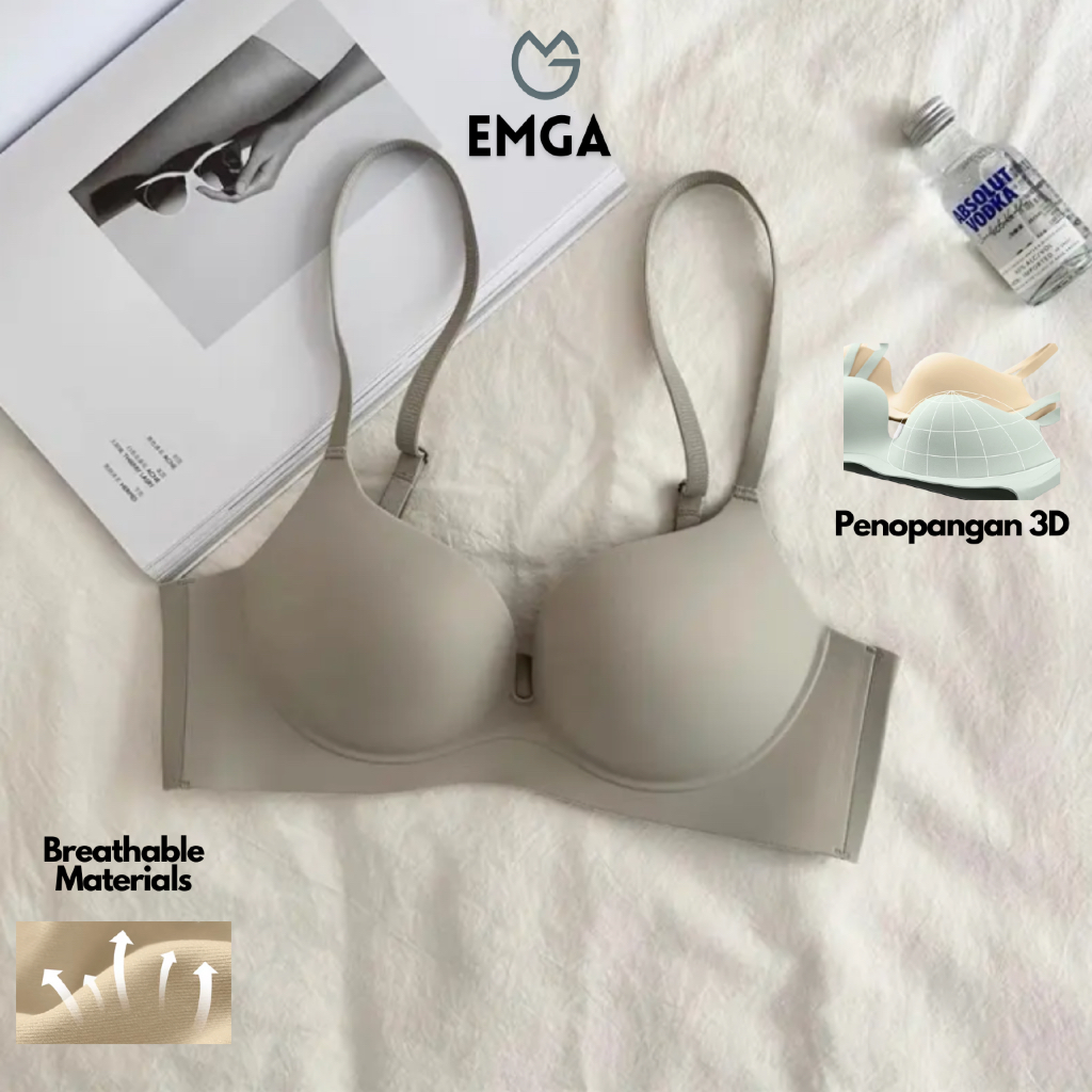 Bra Seamless Push Up Wanita BH Emga BPU1C Tanpa Jahitan Tanpa Kawat Tebal Women Woman Dewasa Pakaian