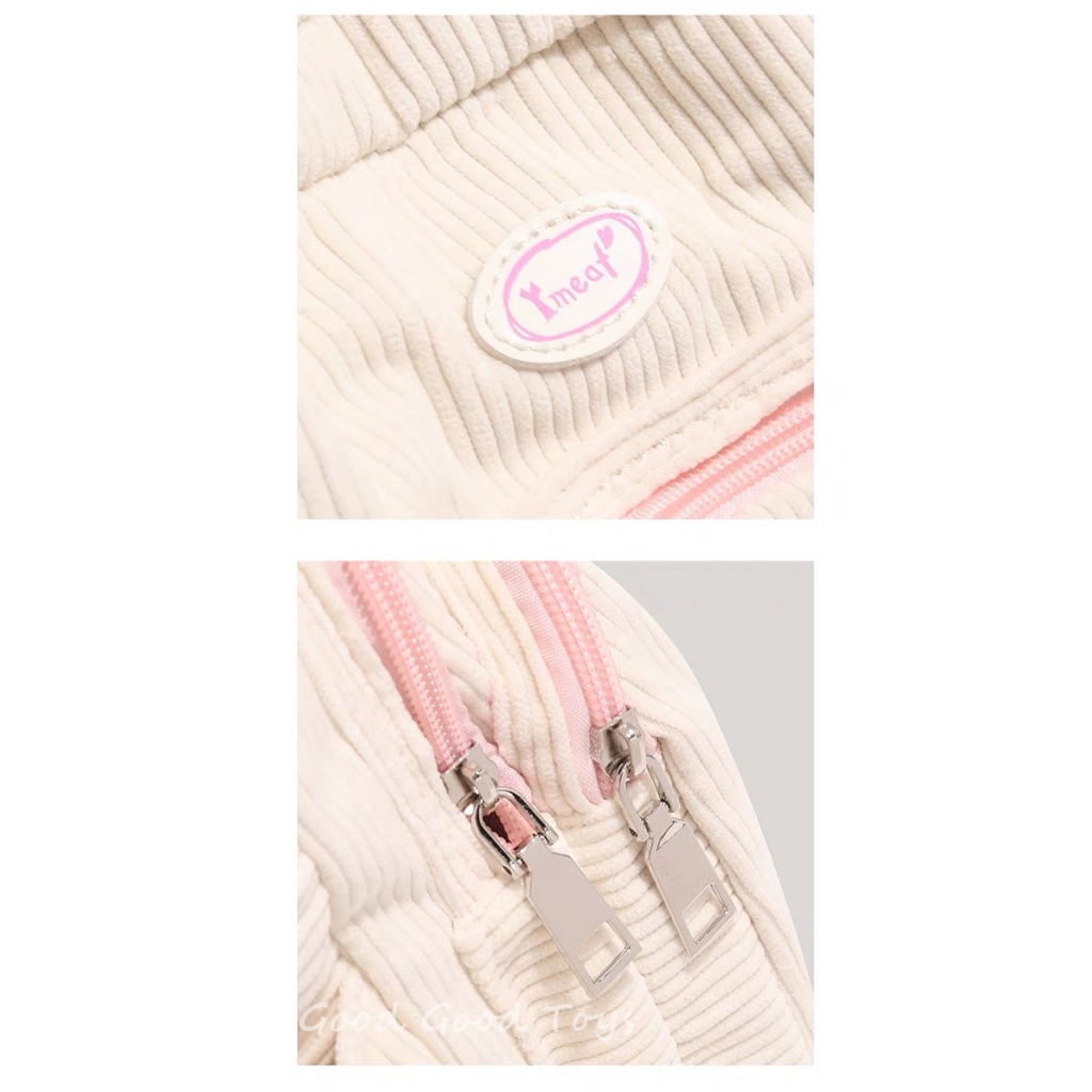 Tas Lucu Ransel Corduroy Tas Ransel olahtas Ransel Mini Y2k Putih Korduroi Tas olah Kecil Korea Lucu