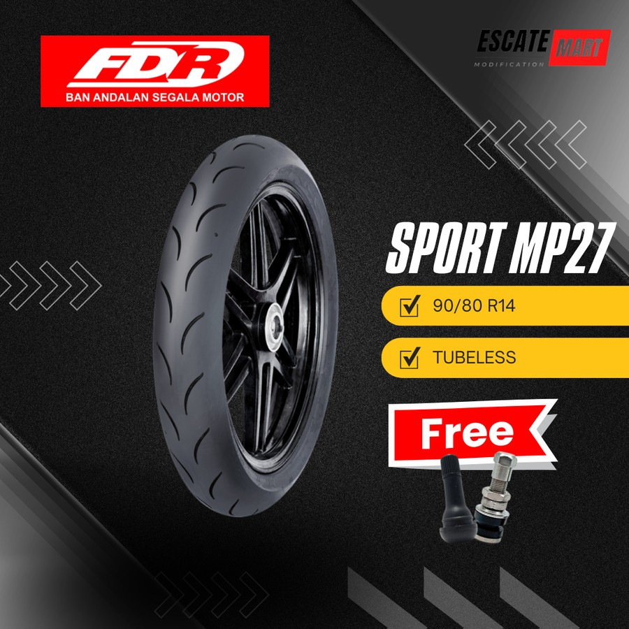 FDR SPORT MP27 90/80-14 Tubeless - Ban Motor FDR MP27 90/80 Ring 14 Tubeless