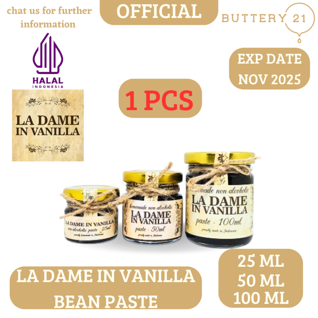 

LA DAME IN VANILLA BEAN PASTE 25 ML/50 ML/100 ML/PERISA ALAMI VANILLA/VANILLA BOTOL