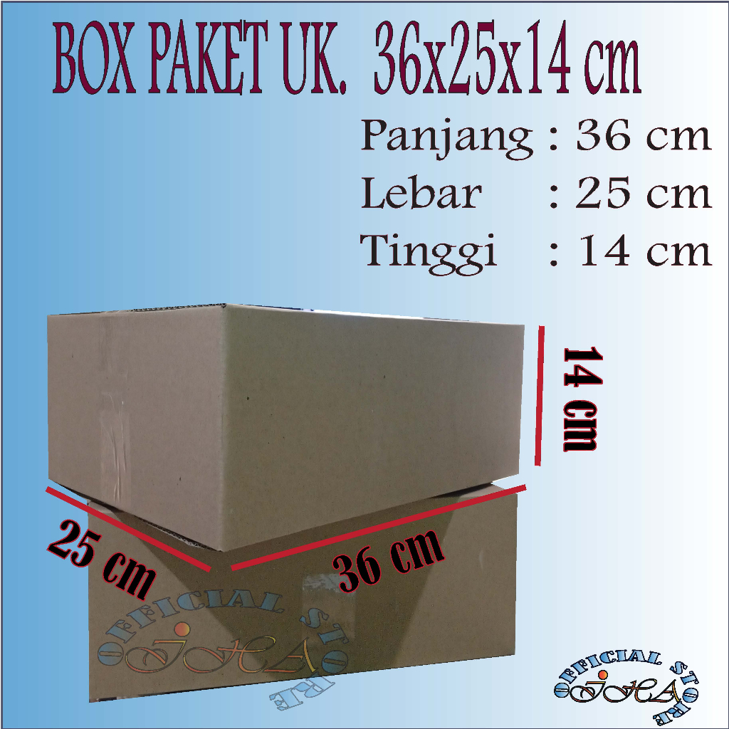 

Kardus packing ukuran 36x25x14 cm box packaging murah dus paket online karton box
