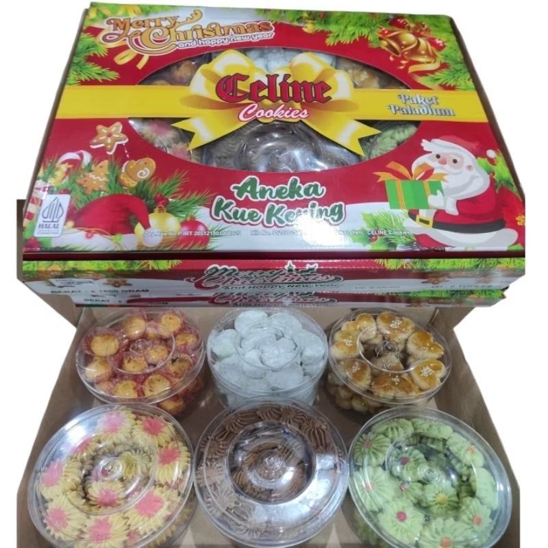 

Celine cookies paket paladium 2 Hampers Parsel Parcel Hadiah Kue Kering Natal Isi 6 Toples @250gr Kue Christmas Tahun Baru Terlaris Bhn Premium fti