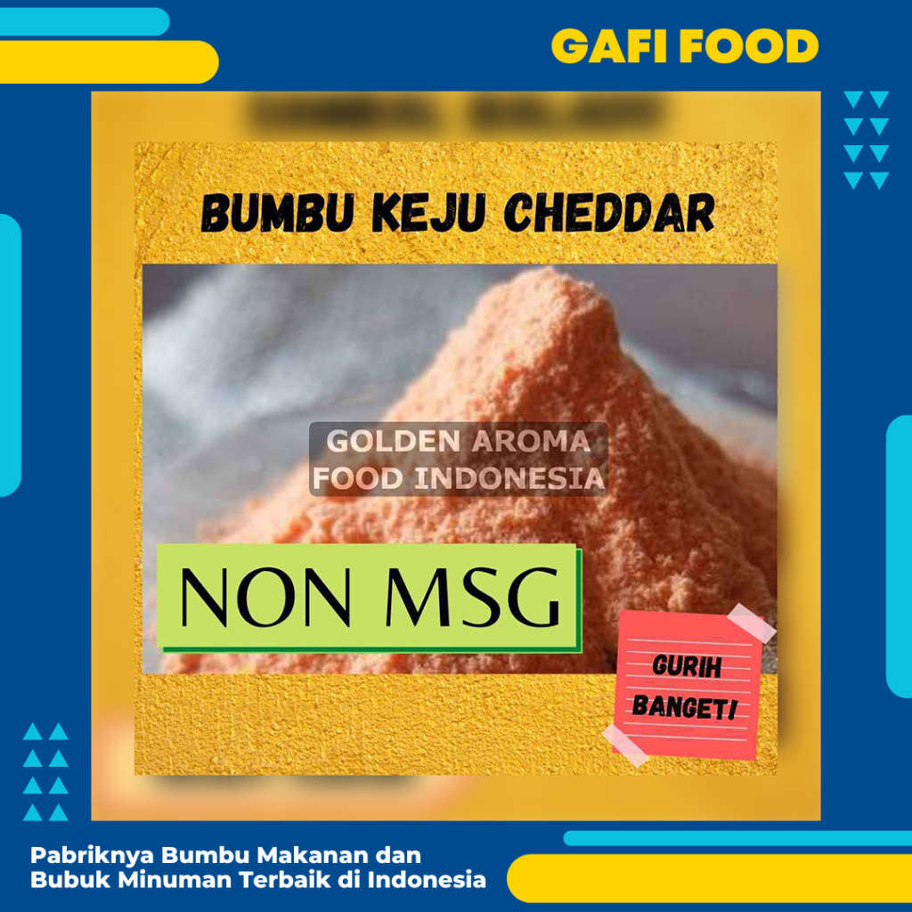 

BUMBU TABUR KEJU CHEDAR CHEDDAR NON MSG 1 KG FOOD GRADE 1Kg Bubuk Bumbu Keripik Pisang Snack Cilor