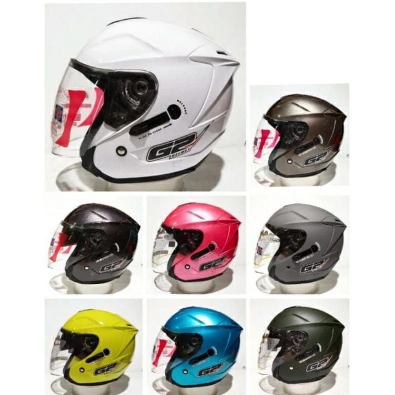 HELM G2 OPTIMAX SOLID WHITE BLACK DOFF BLACK DOUBLE VISOR