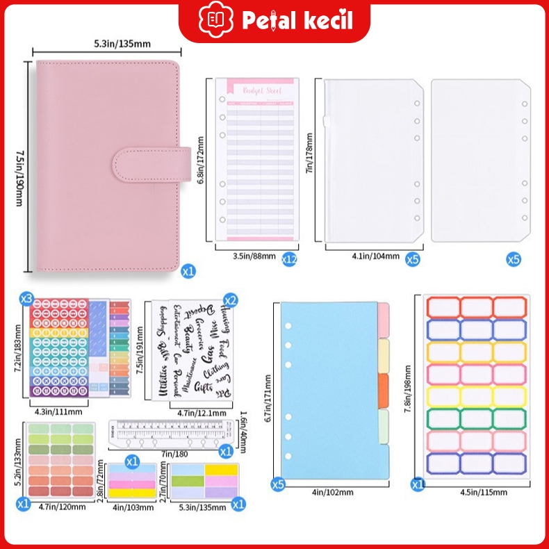 

A6 Buku catatan ring binder, Loose leaf Booking Books, Leather Loose leaf Books, Leather Notebook