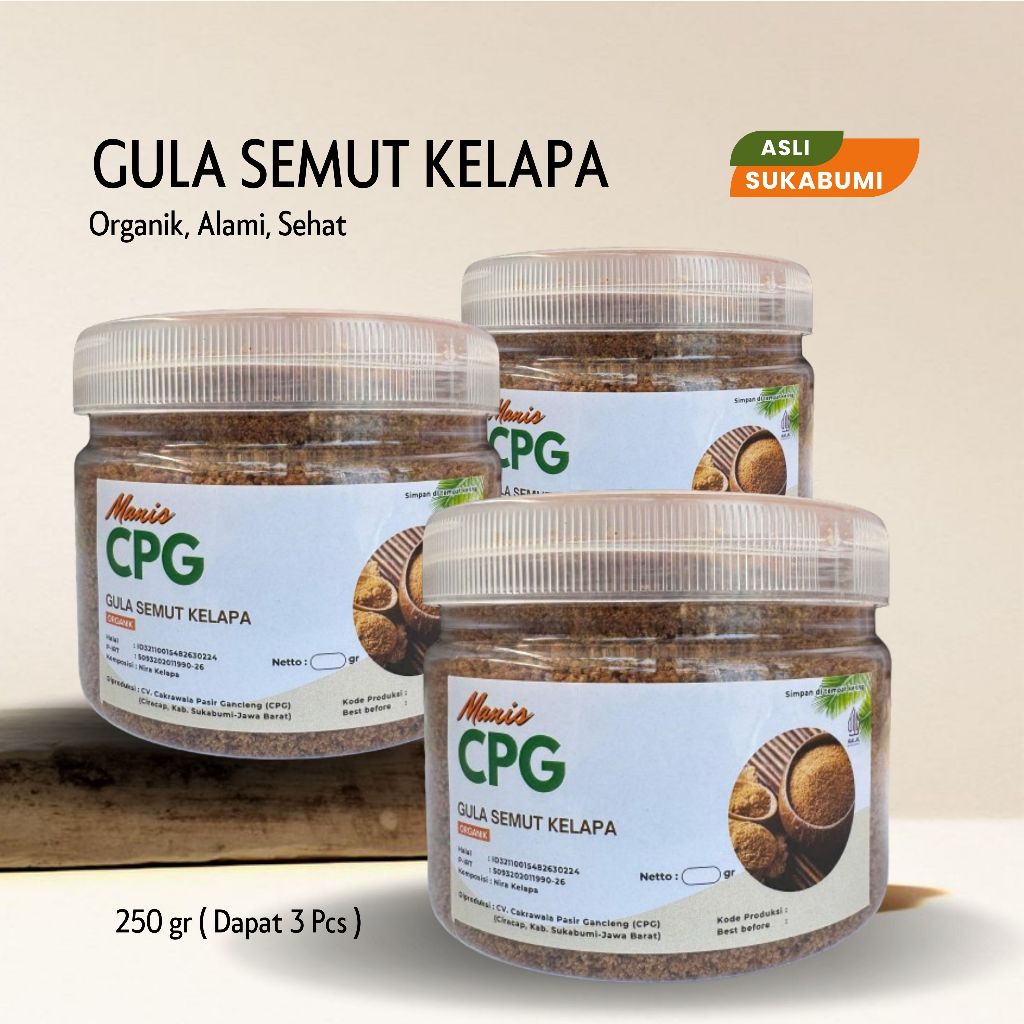 

CPG Paket 3 pcs Gula Kelapa Bubuk Organik 250 gr Asli Sukabumi / Gula Semut Kelapa